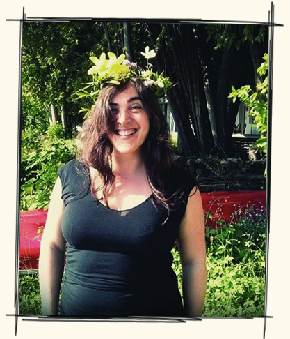 Danette with flower crown at Quiet Words retreat